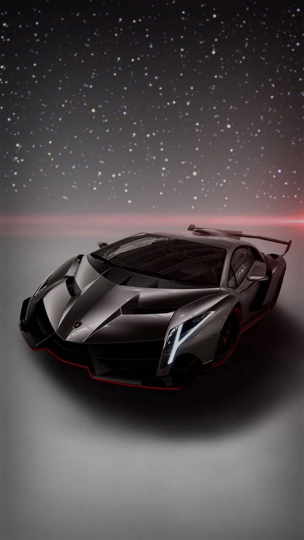Sort Lamborghini under stjernehimmel til iPhone Wallpapers