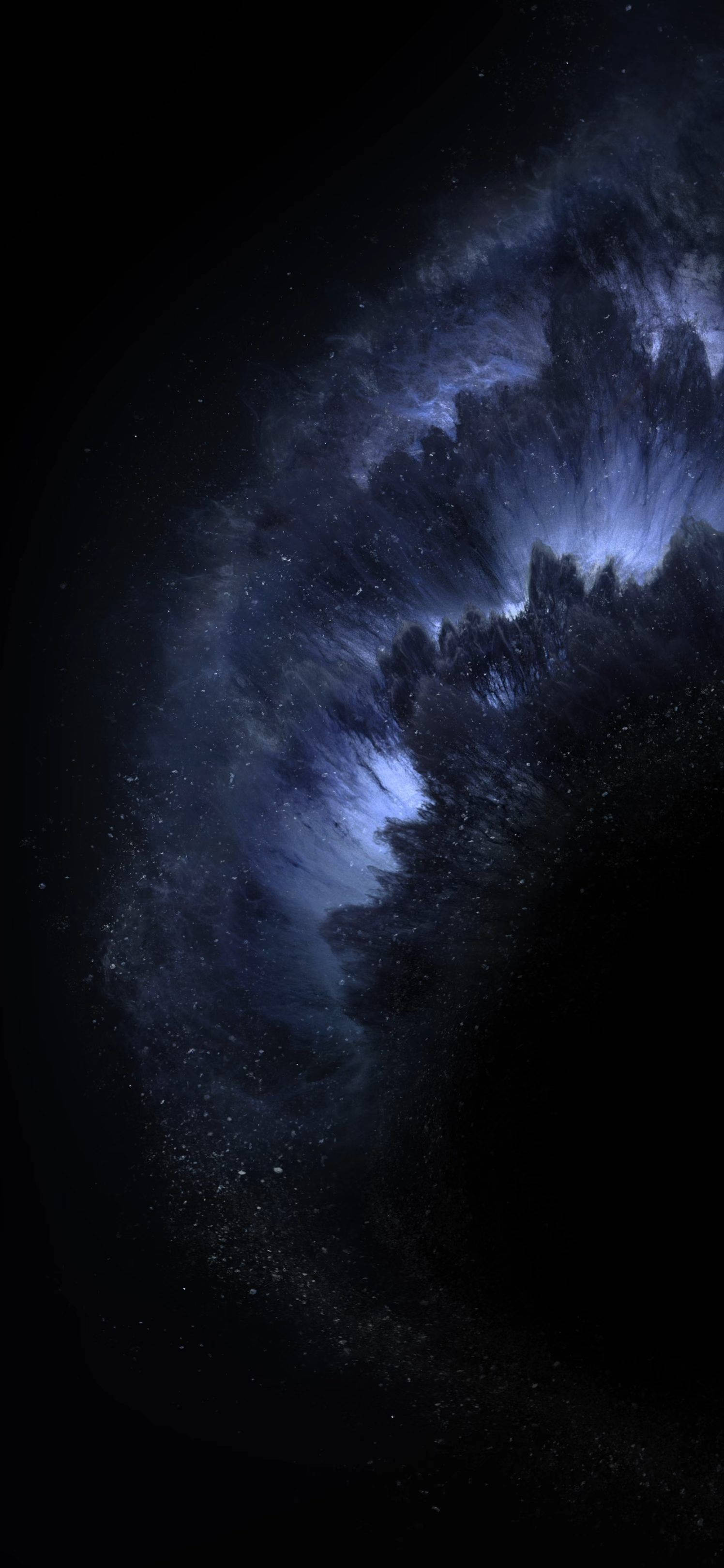 Sort med hvid og grå farve iOS 12 Wallpapers