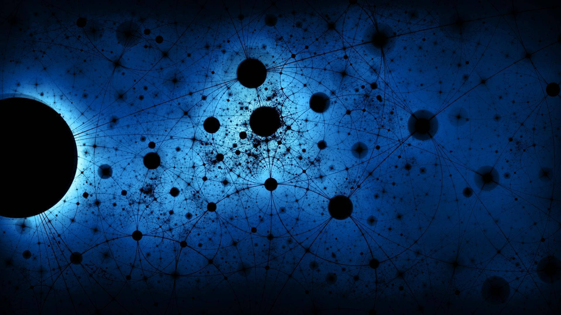 Sort og blå baggrund med tessellationskunst Wallpapers