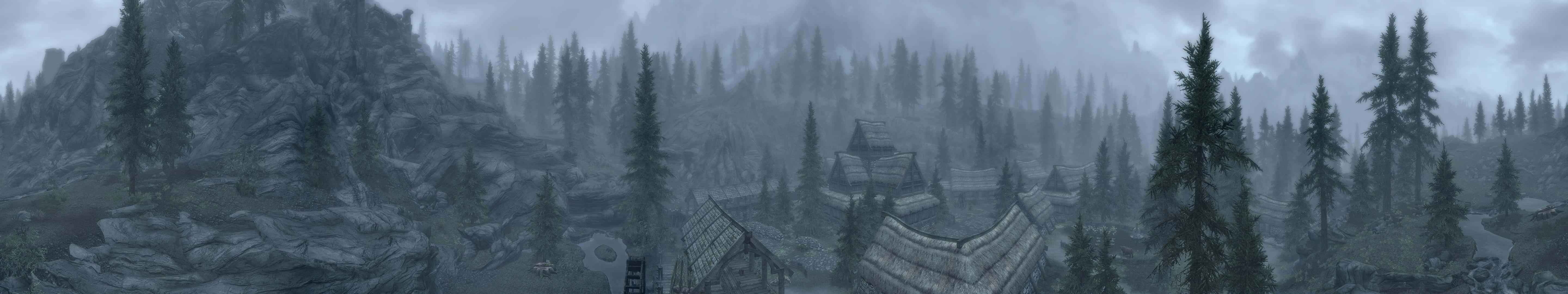 Sort og grå Skyrim Pixel 3 skærmbaggrund Wallpapers