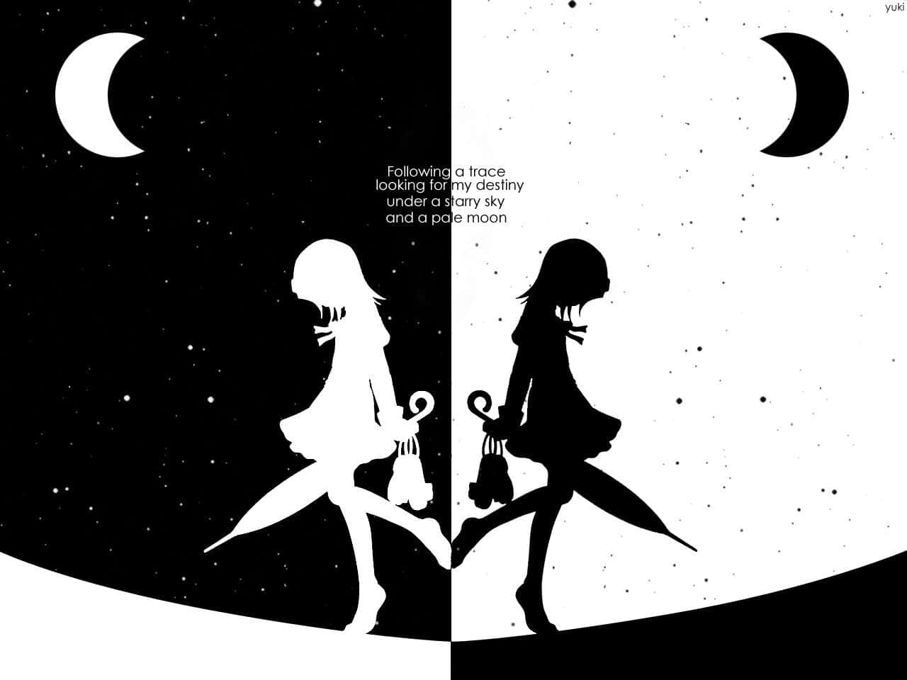Sort og hvid anime æstetik pc Wallpapers