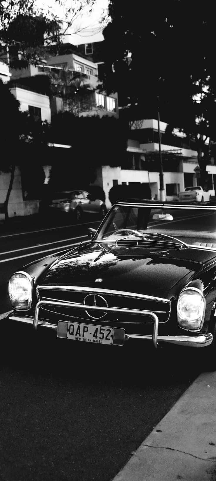 Sort og hvid gammel Mercedes bilmodel Wallpapers