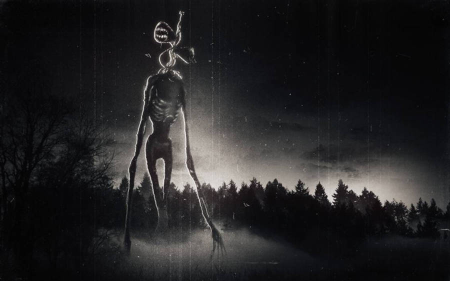 Sort og hvid gammeldags Siren Head Wallpapers