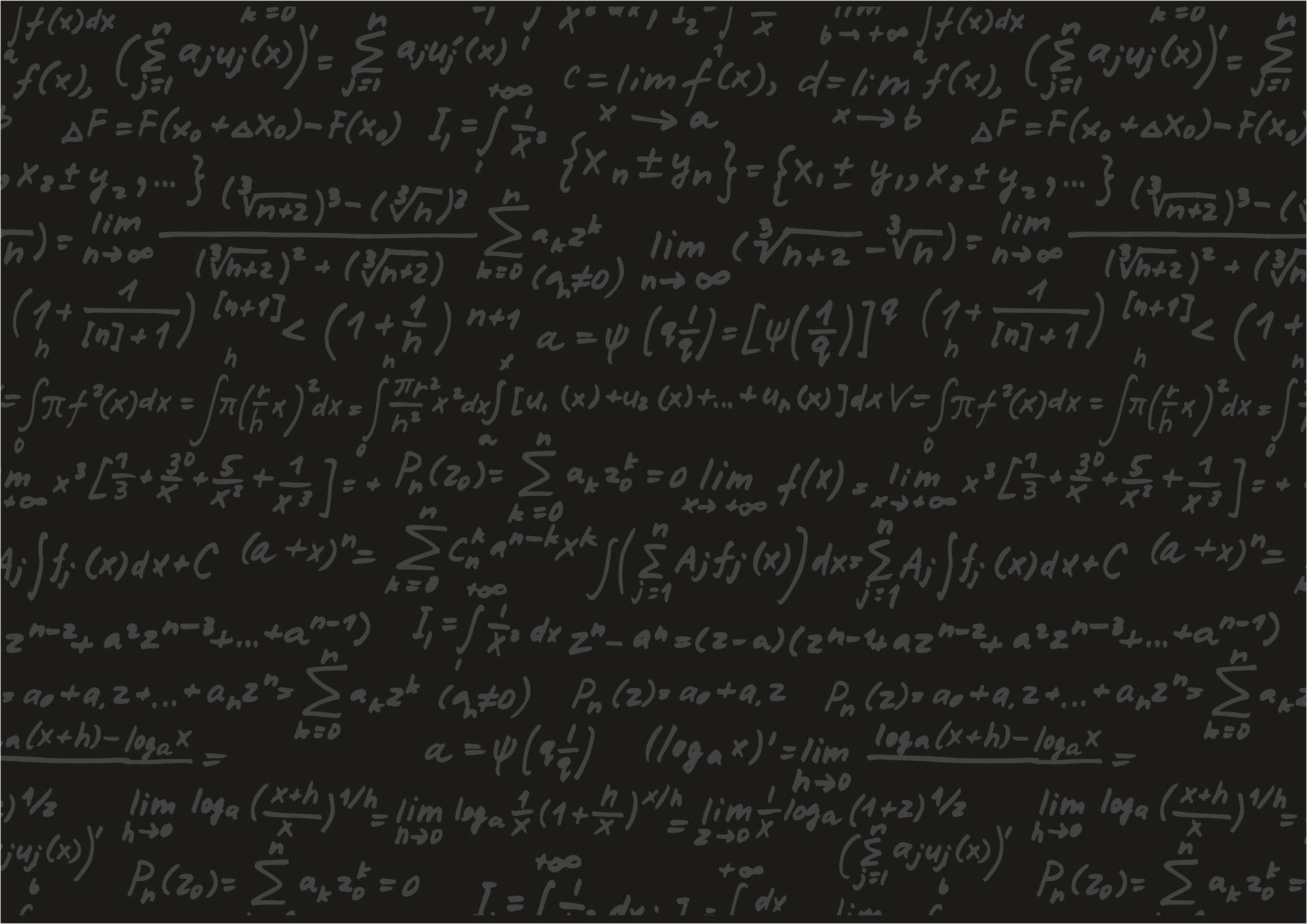 Baggrundsbillede med sort og hvid matematiktavle. — Sort Wallpapers