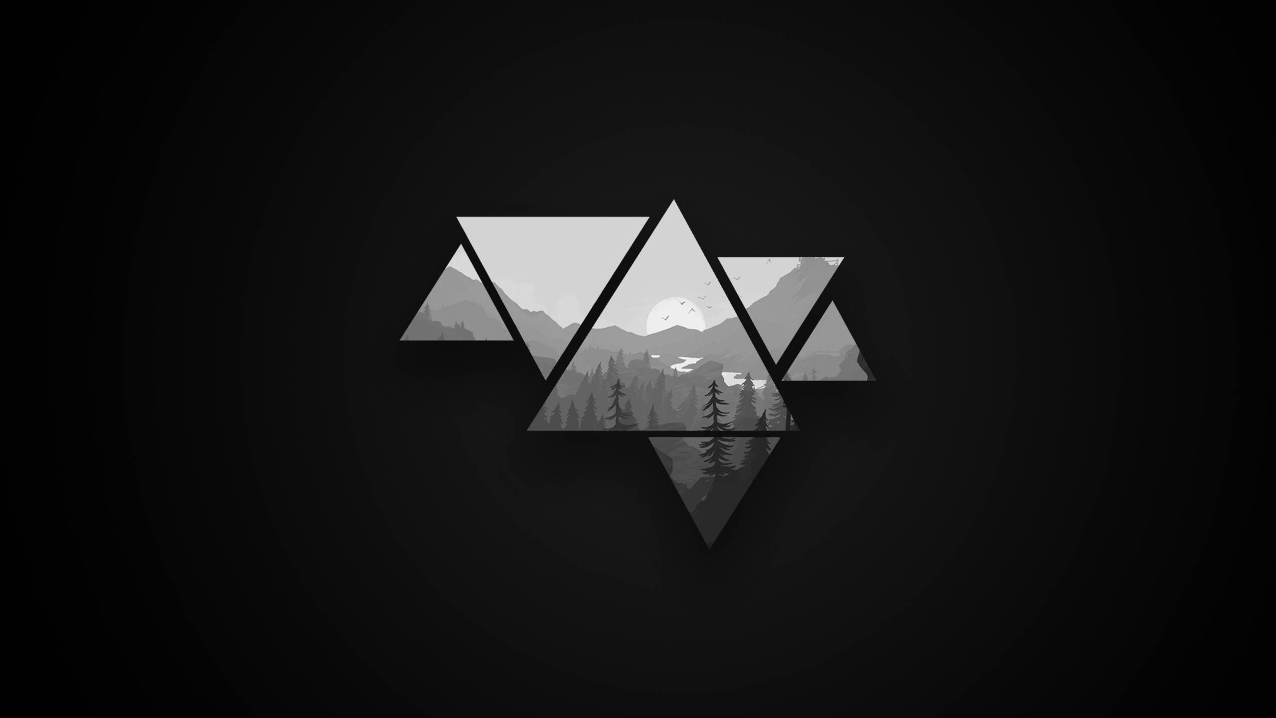 Sort og hvidt minimalistisk landskab til bærbar Wallpapers
