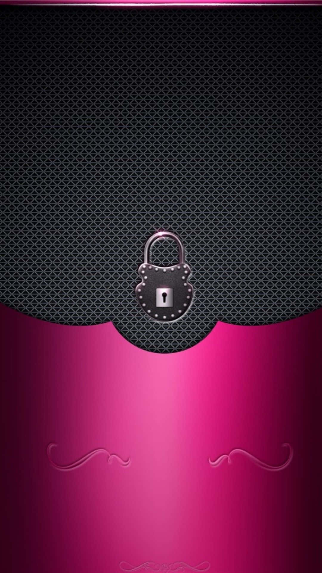 Sort og lyserød iPhone-lås og mønstre Wallpapers