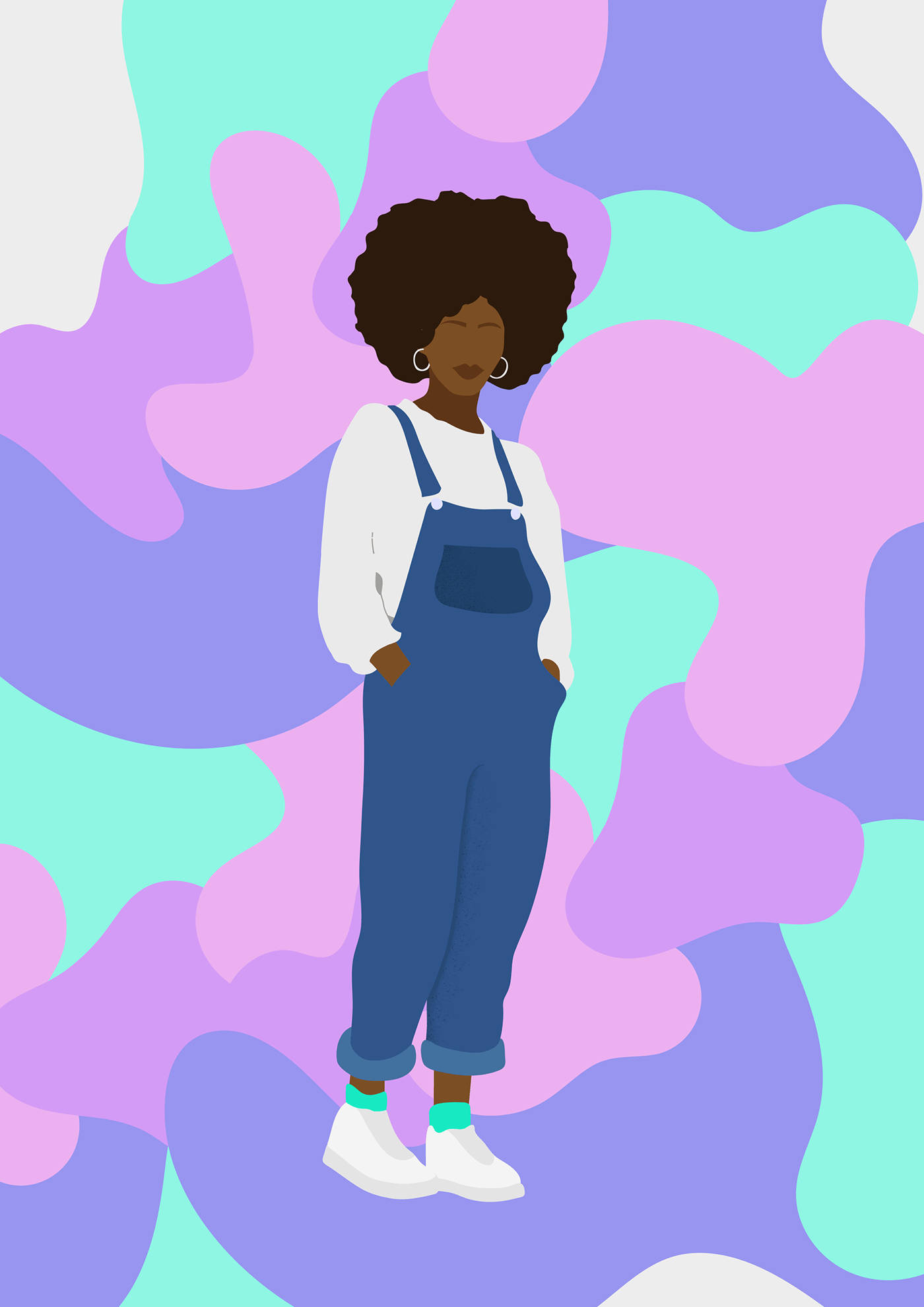 Sort pige baddie iført overalls Wallpapers