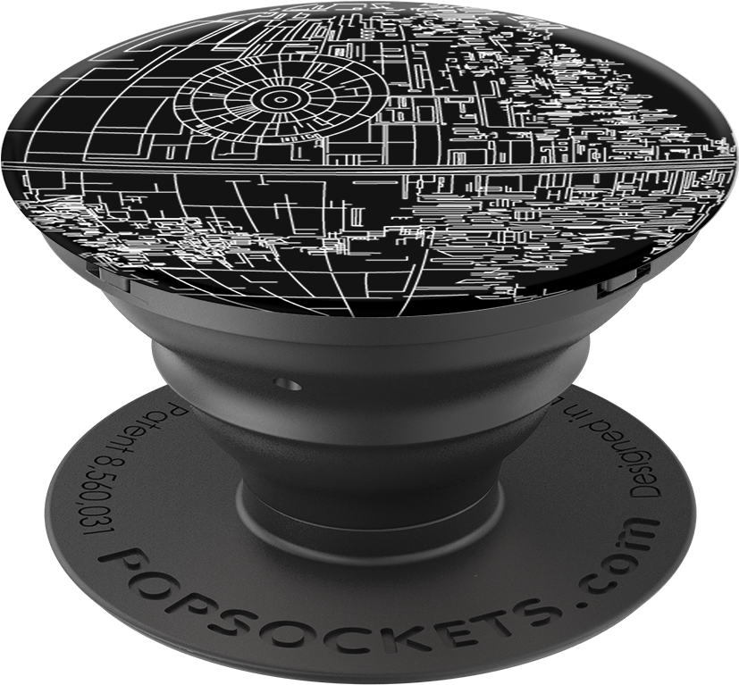 Sort Pop Socket med grafisk design Wallpapers