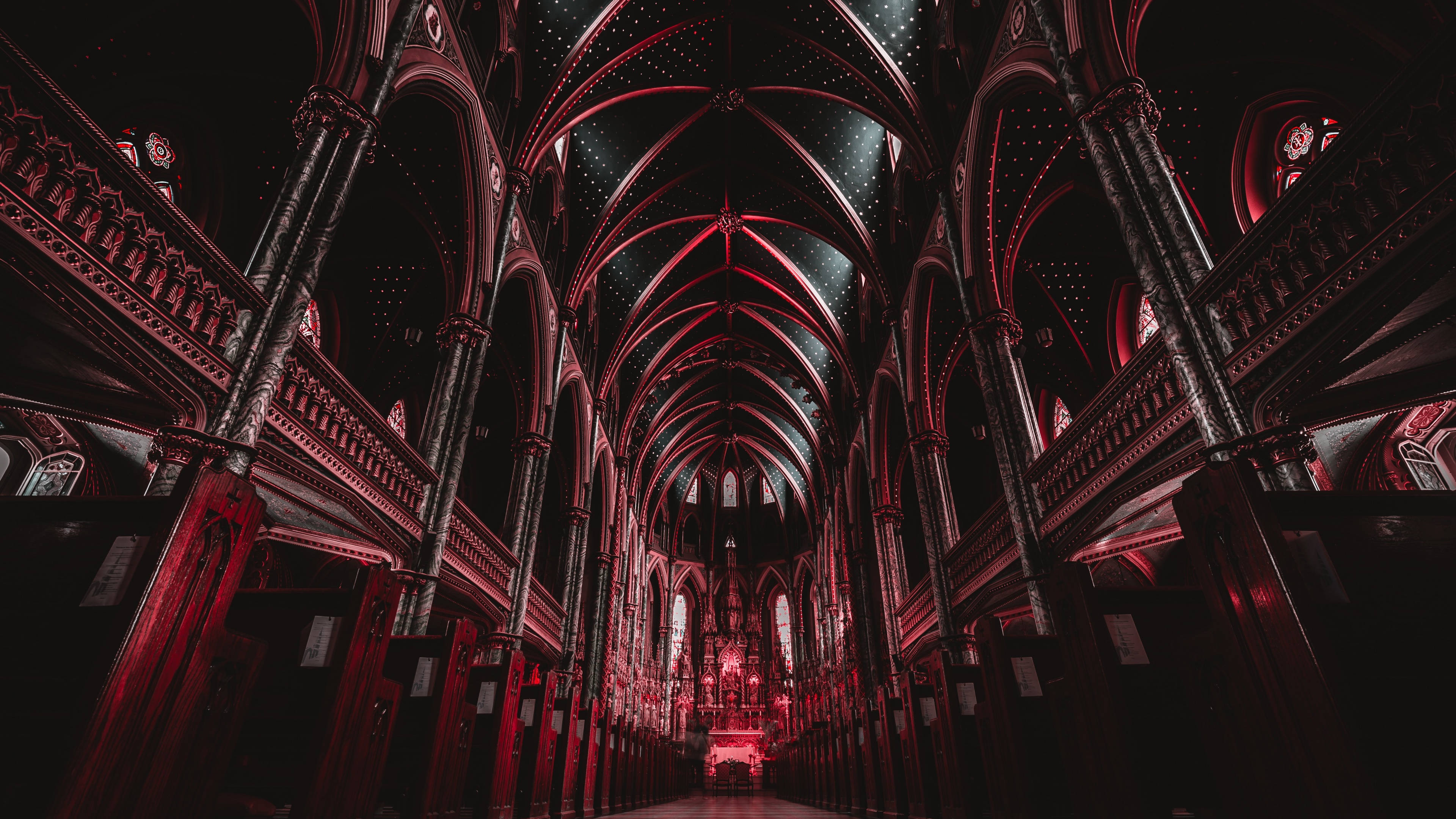 Sort Rød 4K Katedral Wallpapers