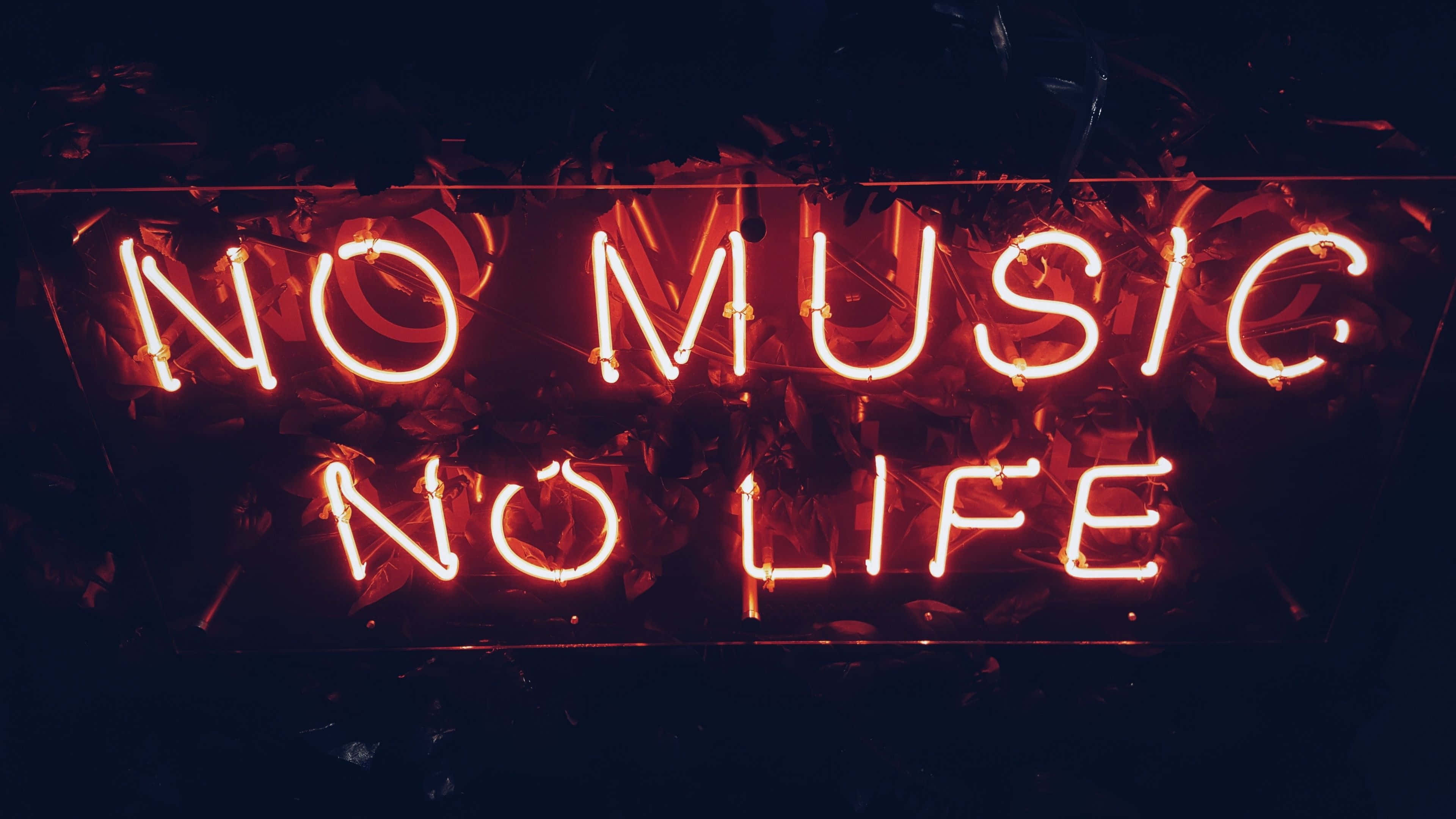 Sort Rød Neon No Music No Life Wallpapers