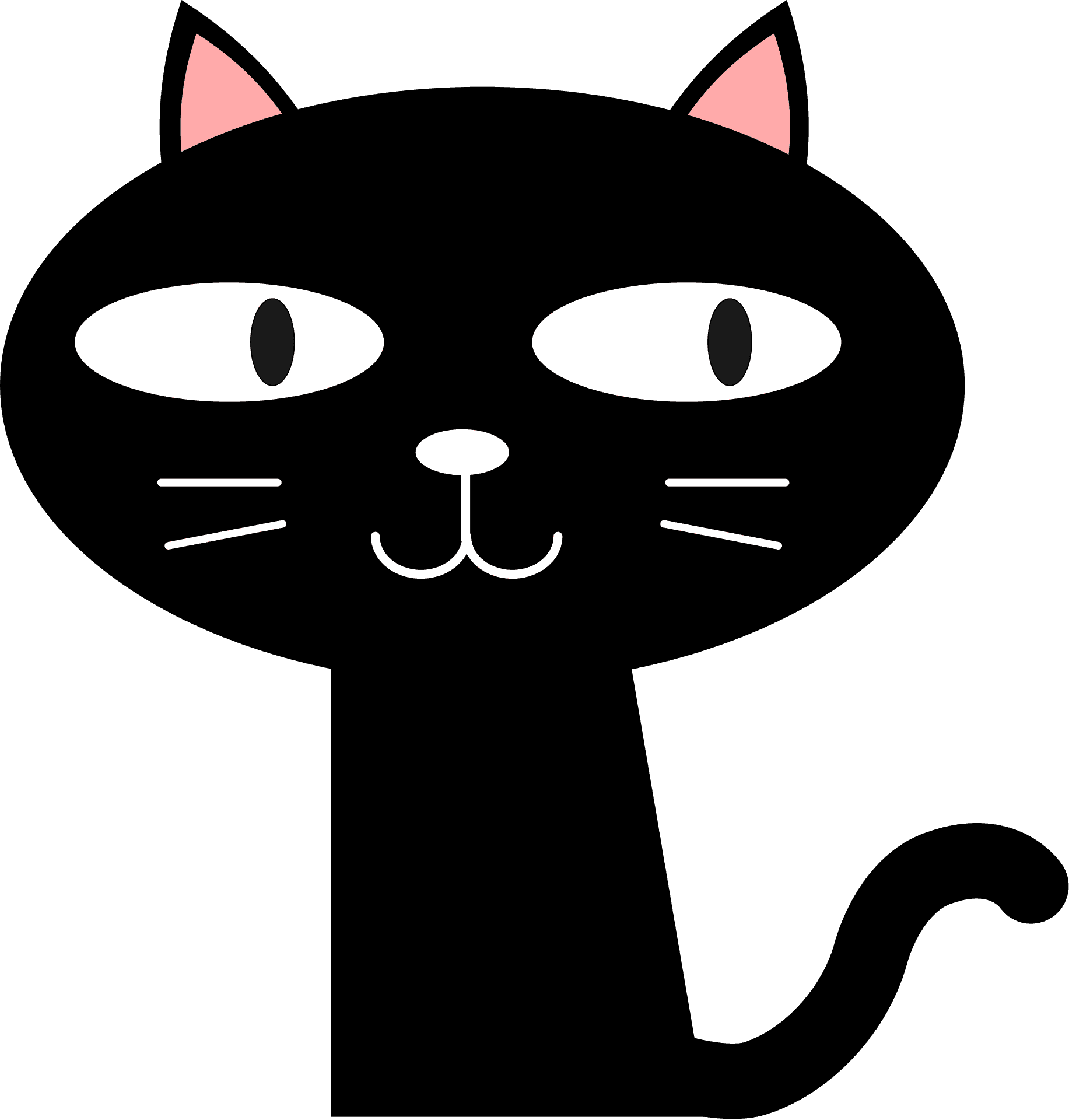 Sort tegneseriekat smiler Wallpapers