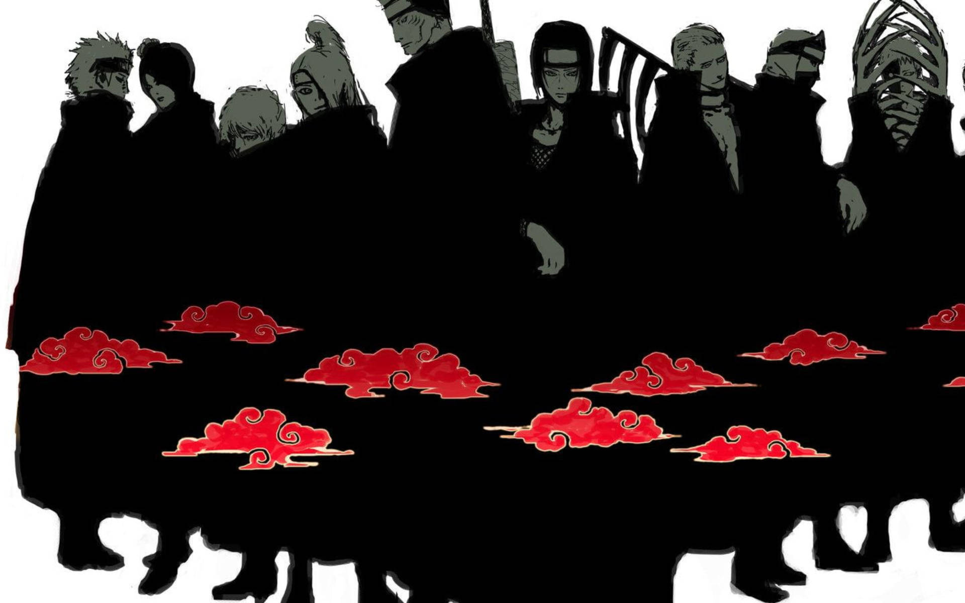Sorte Akatsuki Naruto Figurer Wallpapers