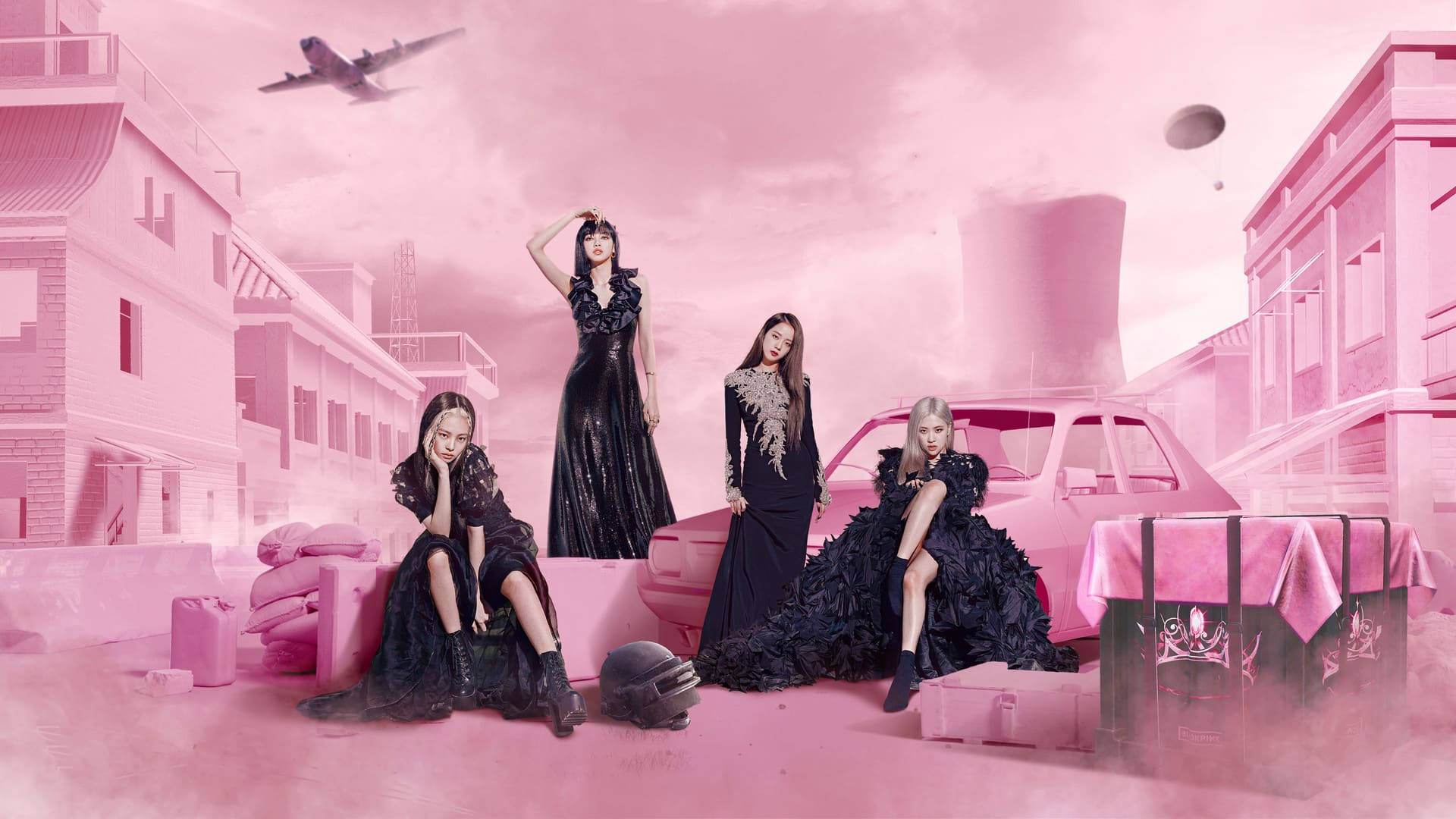 Sorte kjoler Blackpink skrivebord Wallpapers