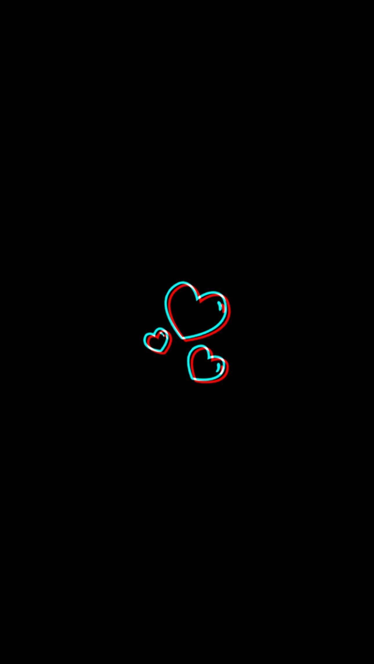Sorte minimalistiske hjerter Wallpapers