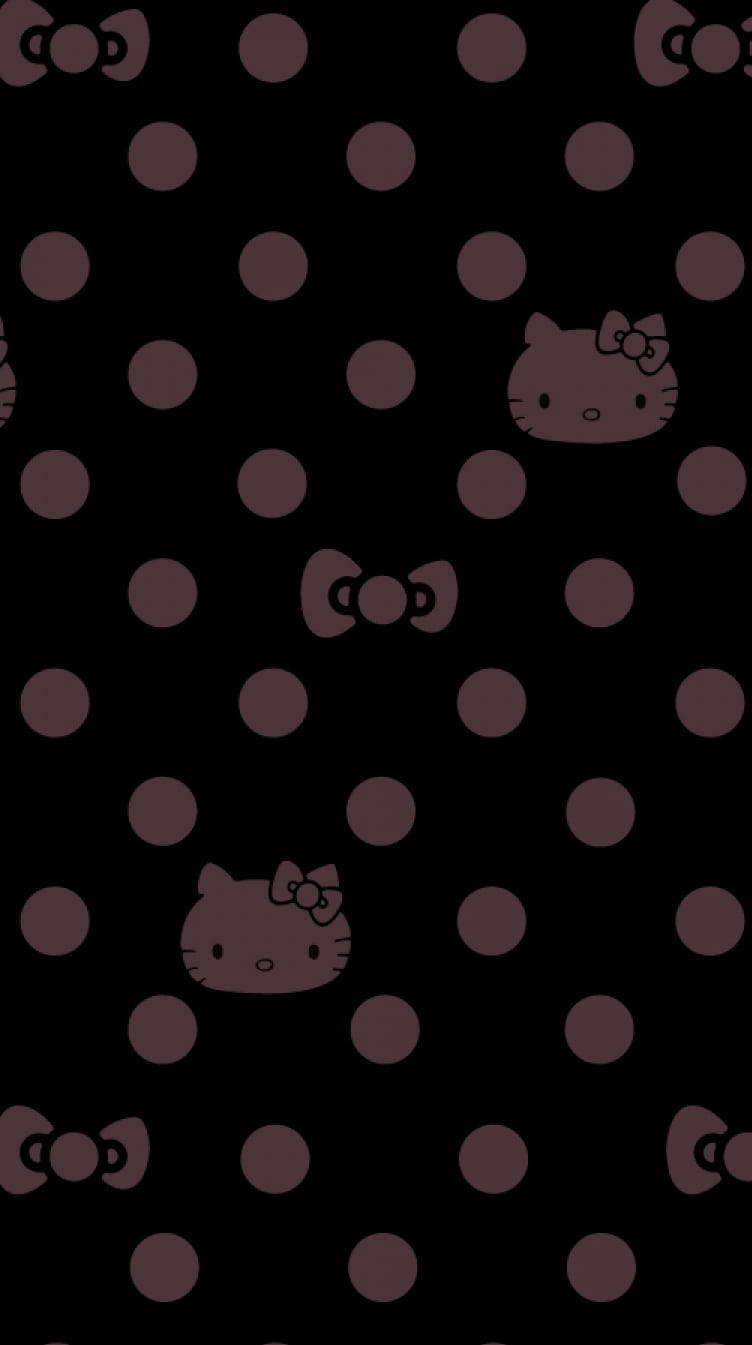 Sorte og lilla prikker Hello Kitty Wallpapers