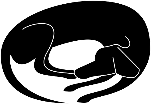 Sovende hund silhuet omrids Wallpapers