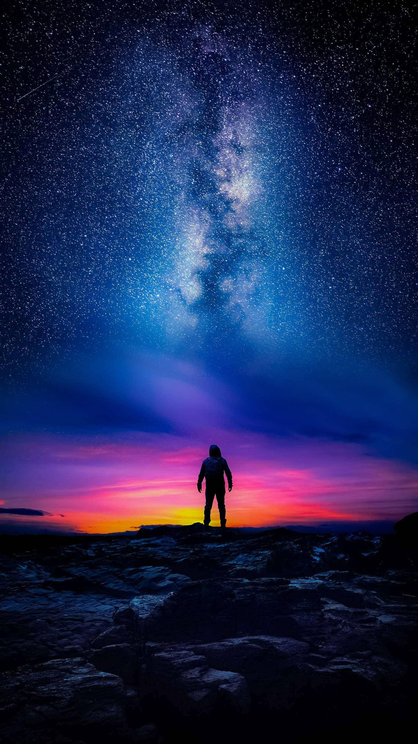 Space Aesthetic Retro Wave Nattehimmel Wallpapers