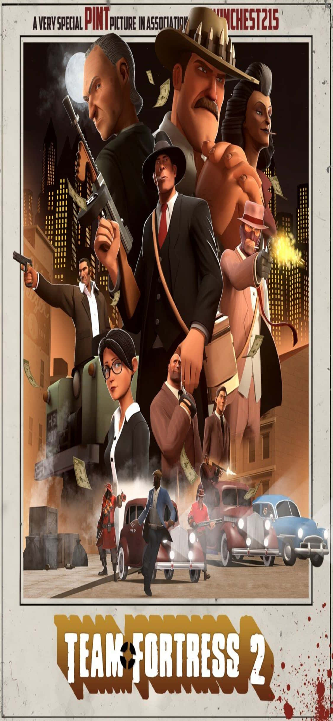 Spændende Action i Din Hule Hånd - iPhone Xs med TF2 Baggrund Wallpapers