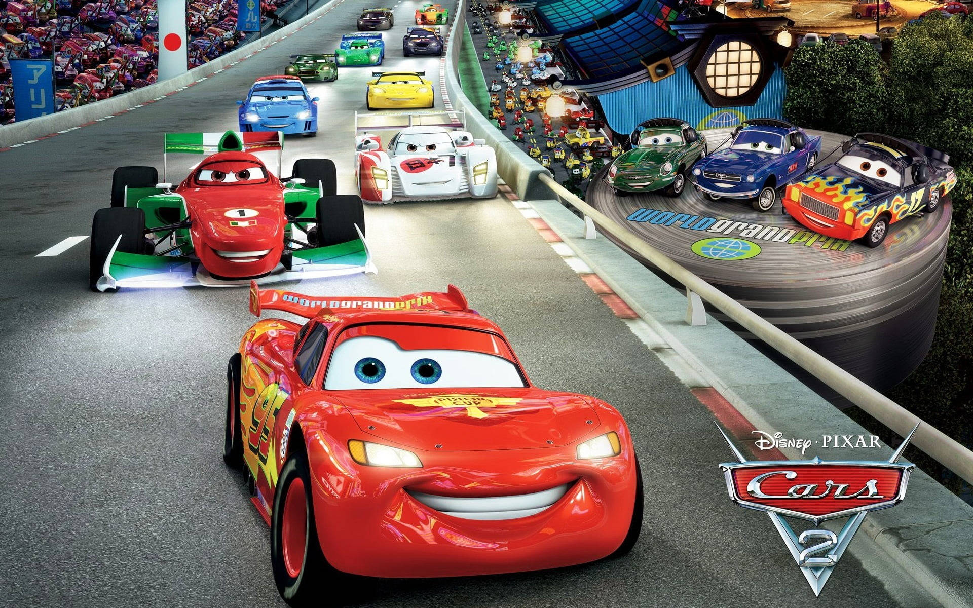 Spændende deltagerfelt ved World Grand Prix i Biler 2 Wallpapers