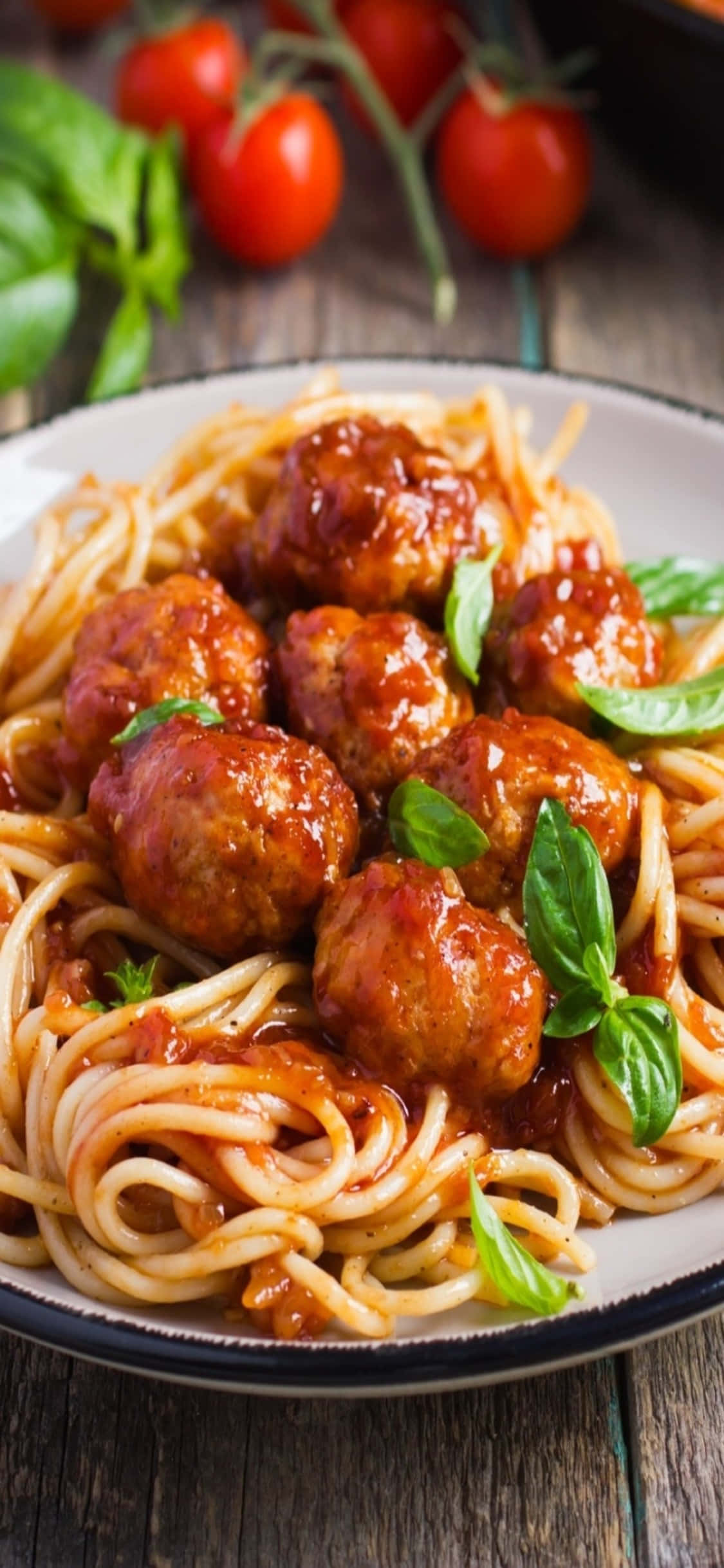 Spaghetti Kødboller iPhone X Pasta Baggrund Wallpapers