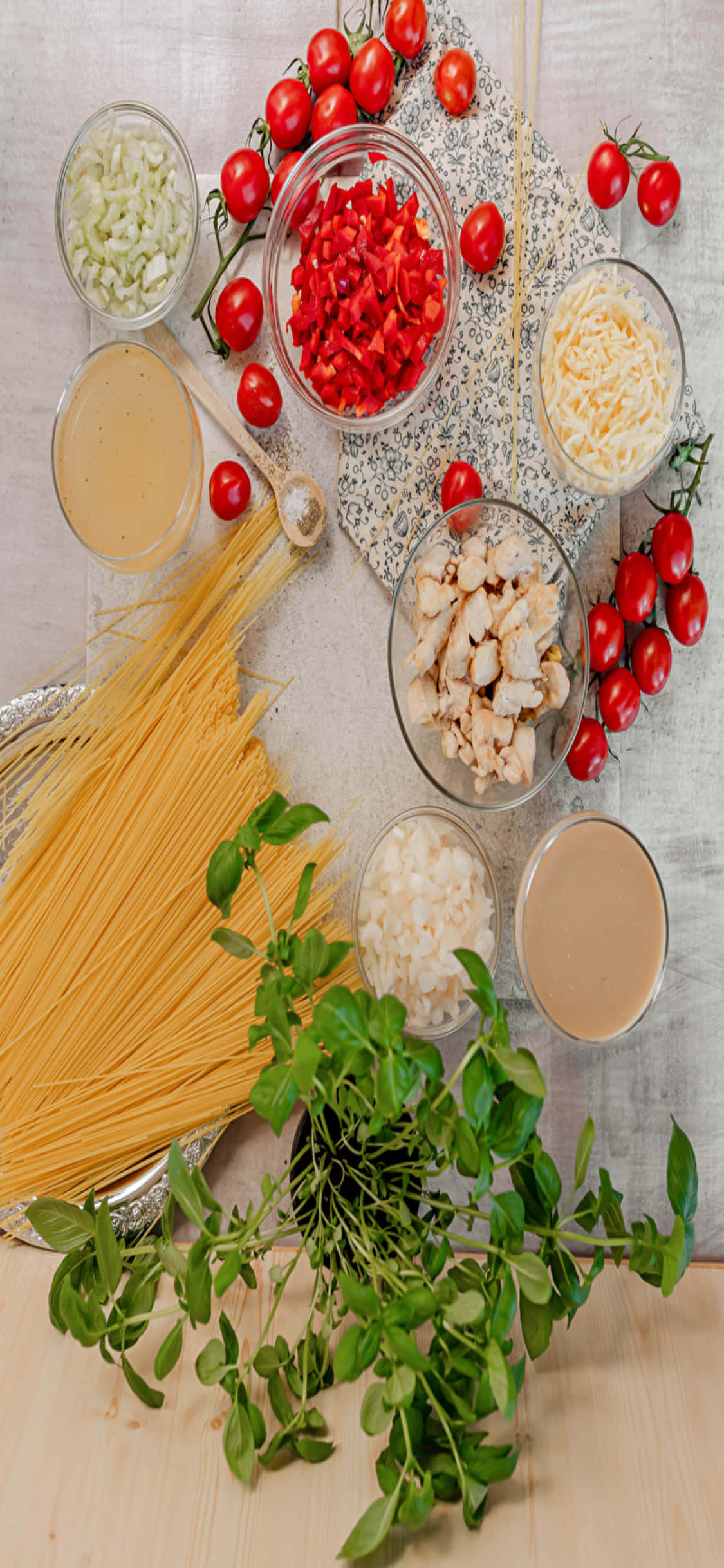 Spaghetti Ret Ingredienser iPhone X Pasta Baggrund Wallpapers
