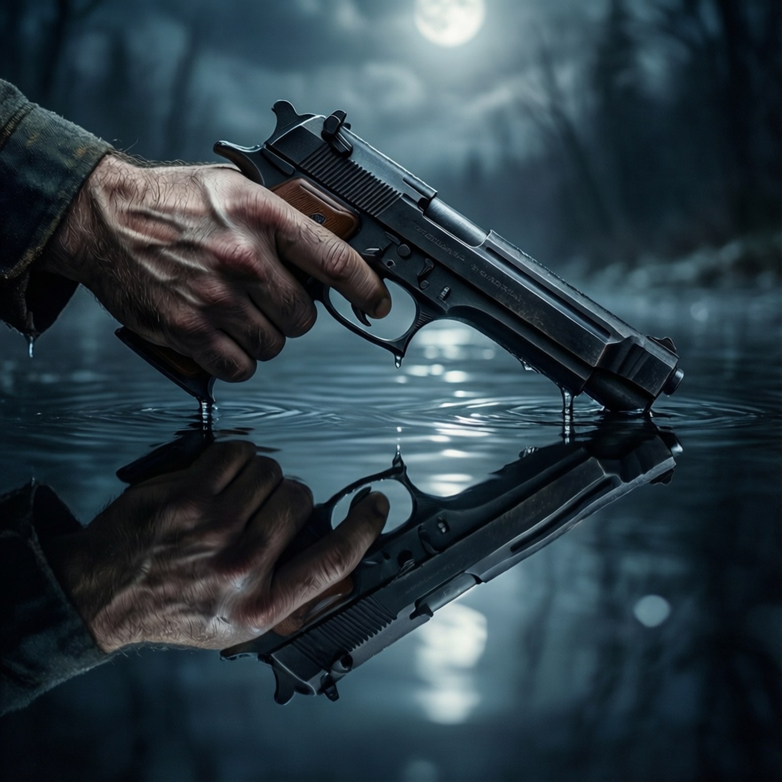 Spejling af pistolhånd Wallpapers