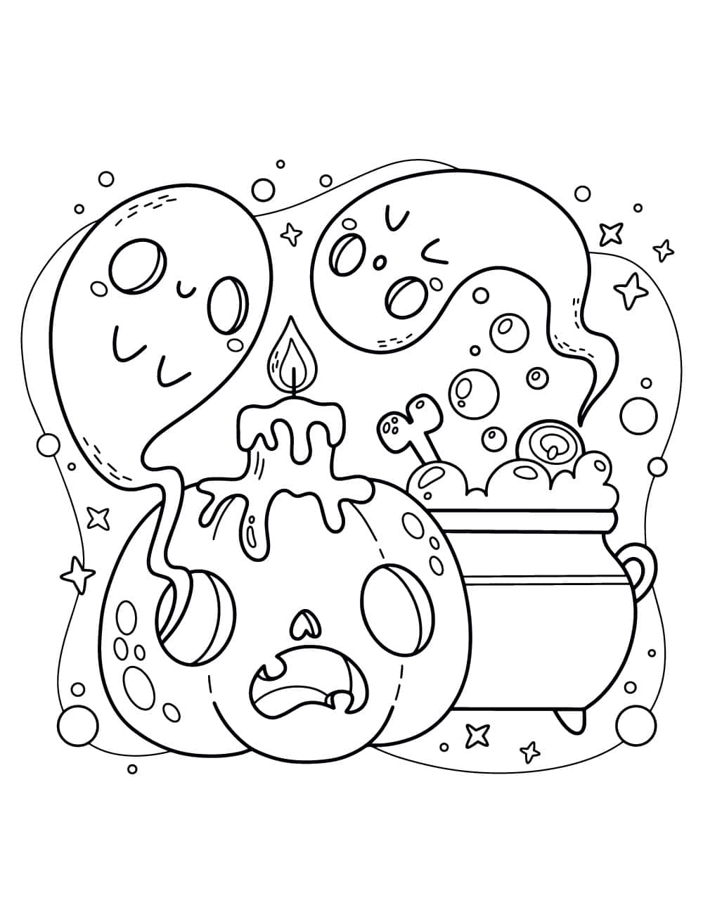 Spøgelsesboblebad Halloween malebillede Wallpapers
