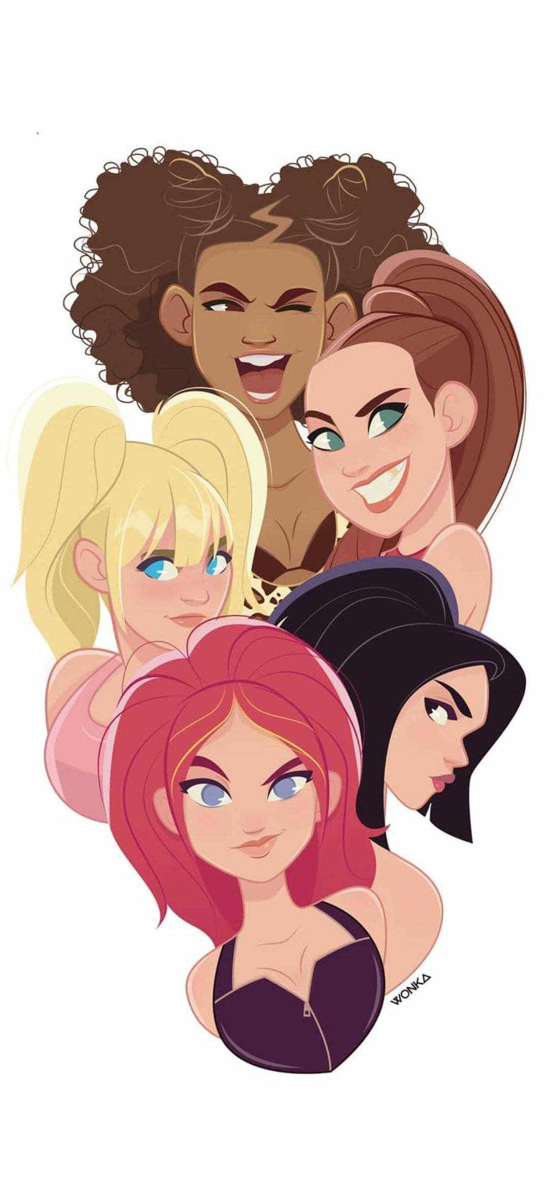 Spice Girls Cartoon Art Wallpapers