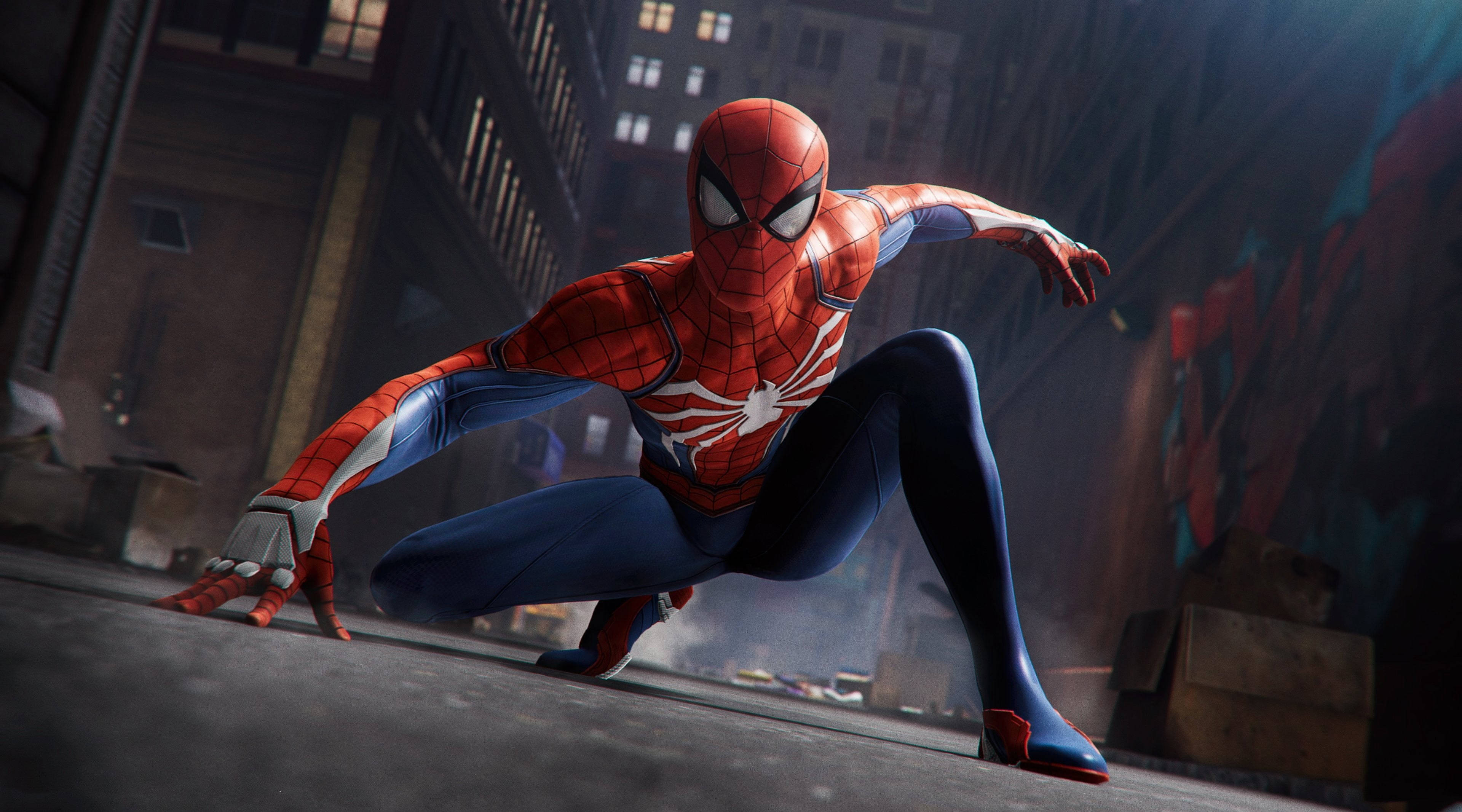 Spider-Man i kampstilling 1080p gaming Wallpapers