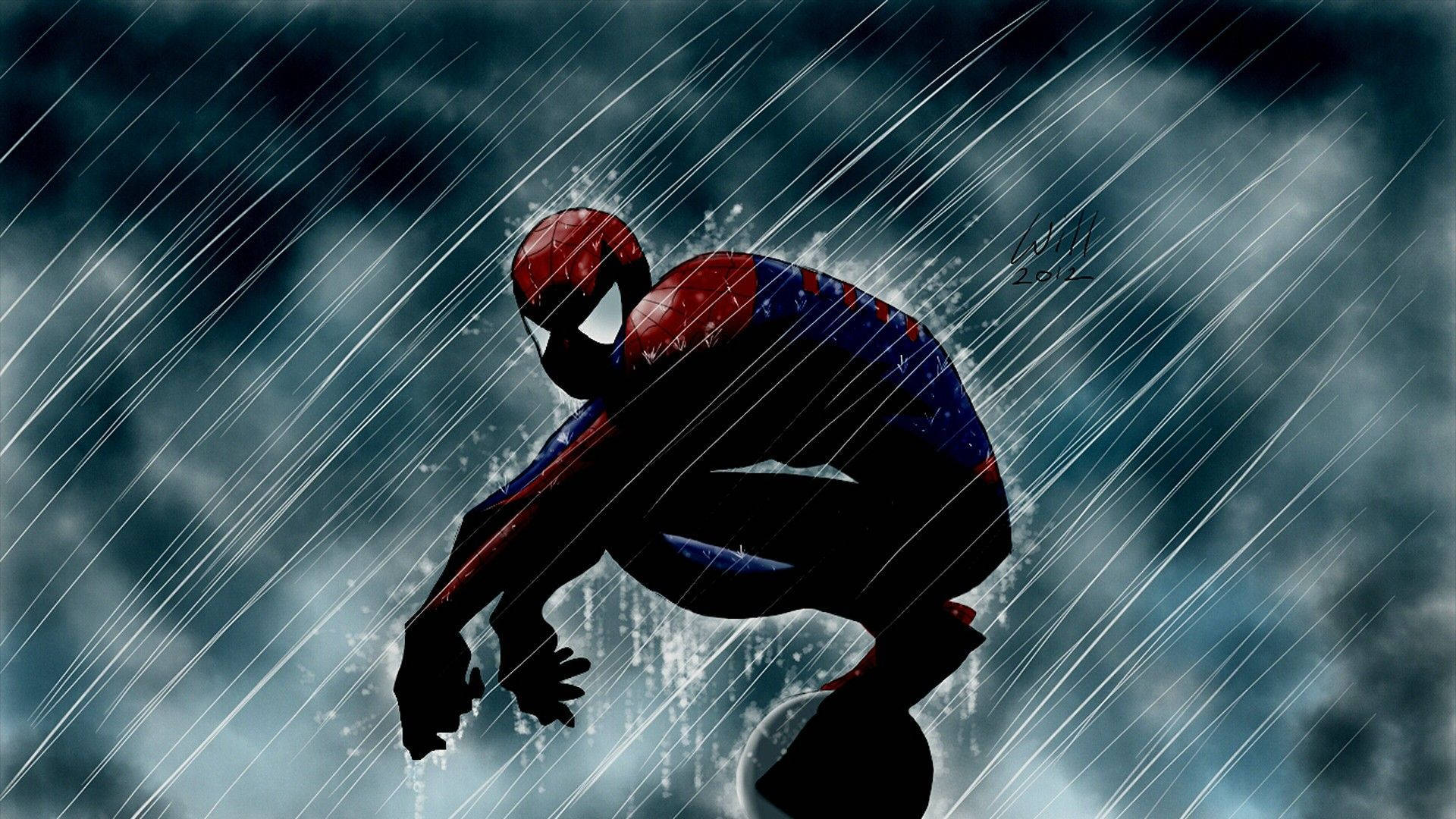 Spider-Man i regnen Wallpapers