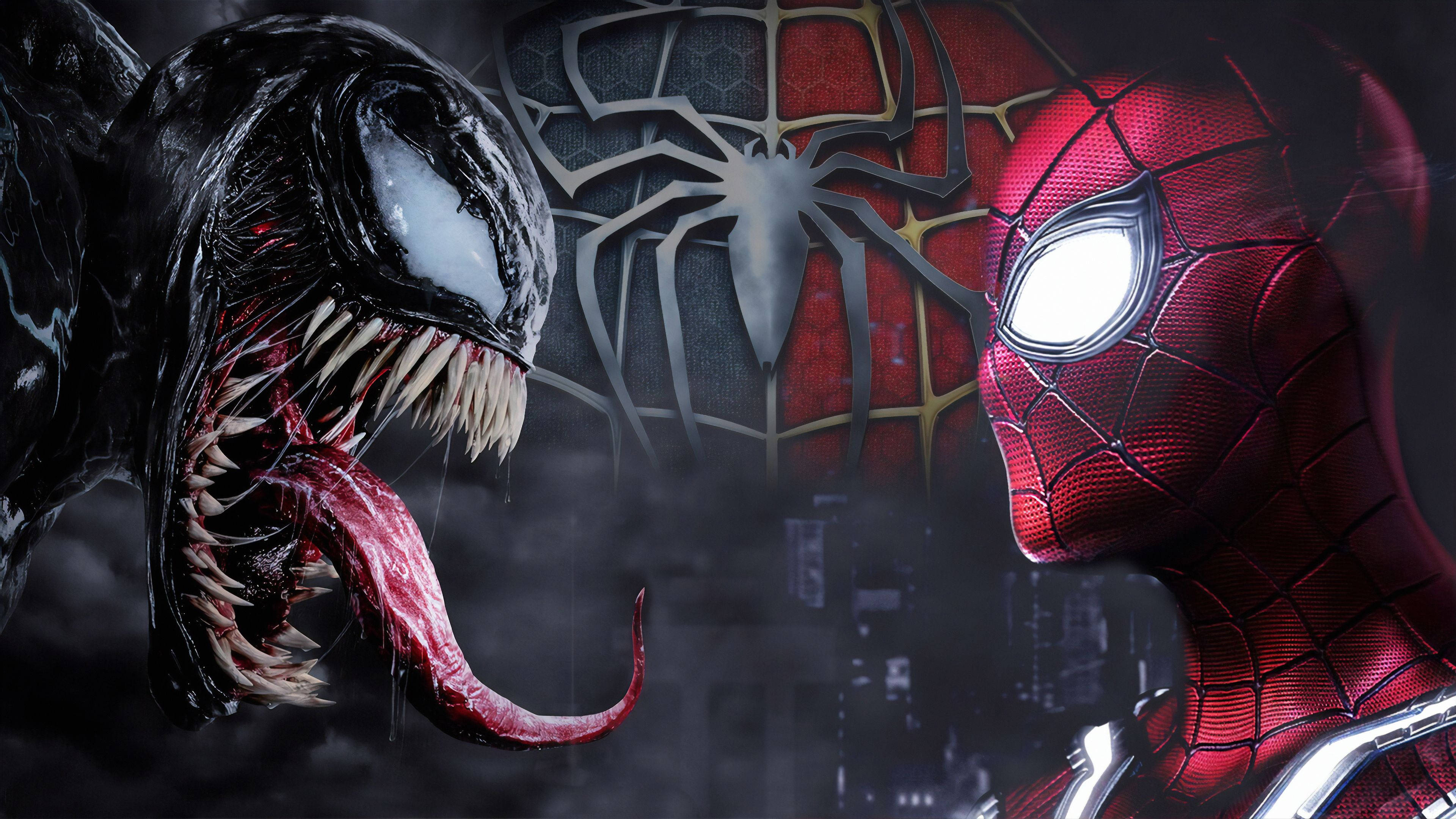 Spider-Man og Venom, to elskede men modsatrettede Marvel-karakterer Wallpapers