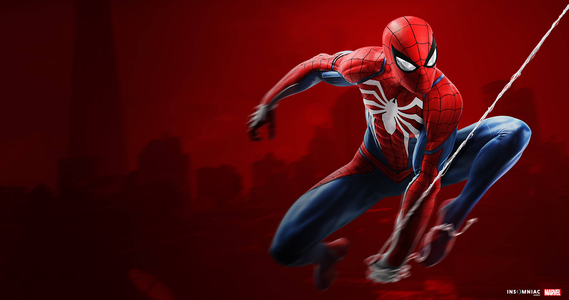 Spider-Man på rød Wallpapers