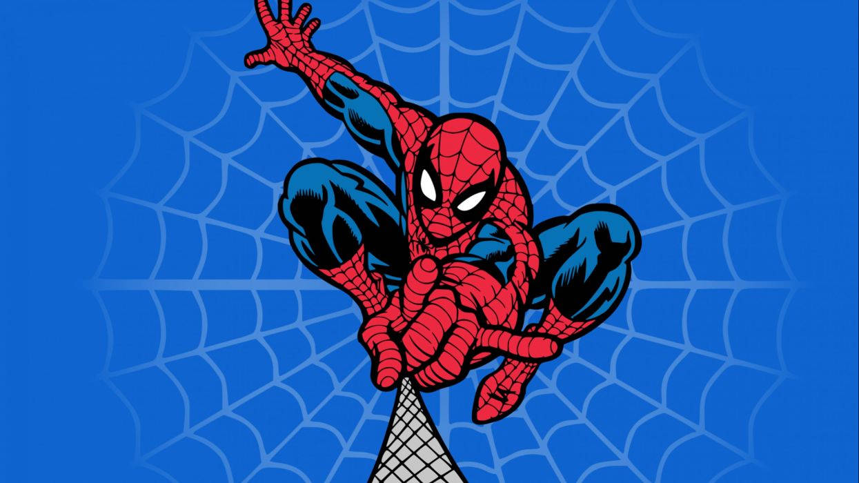 Spider-Man svinger gennem luften Wallpapers