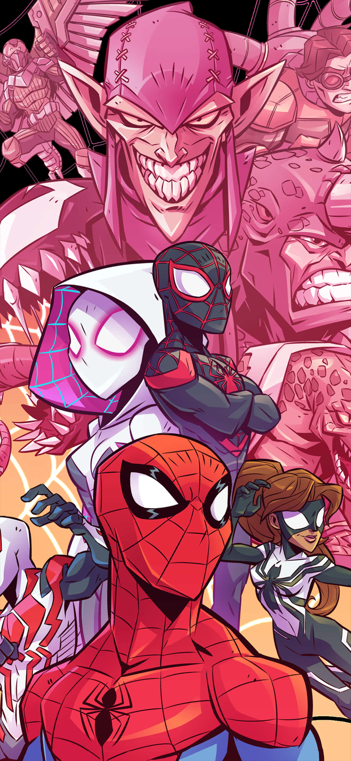 Spiderman kravler på en bymur Wallpapers
