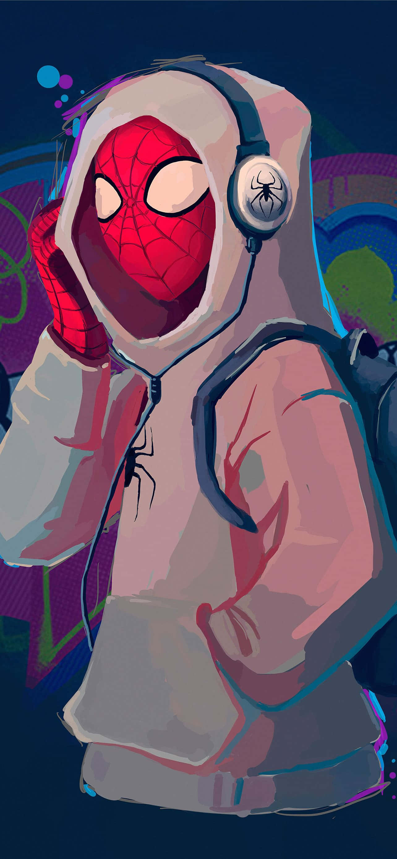 Spiderman PFP Lytter Til Musik Wallpapers