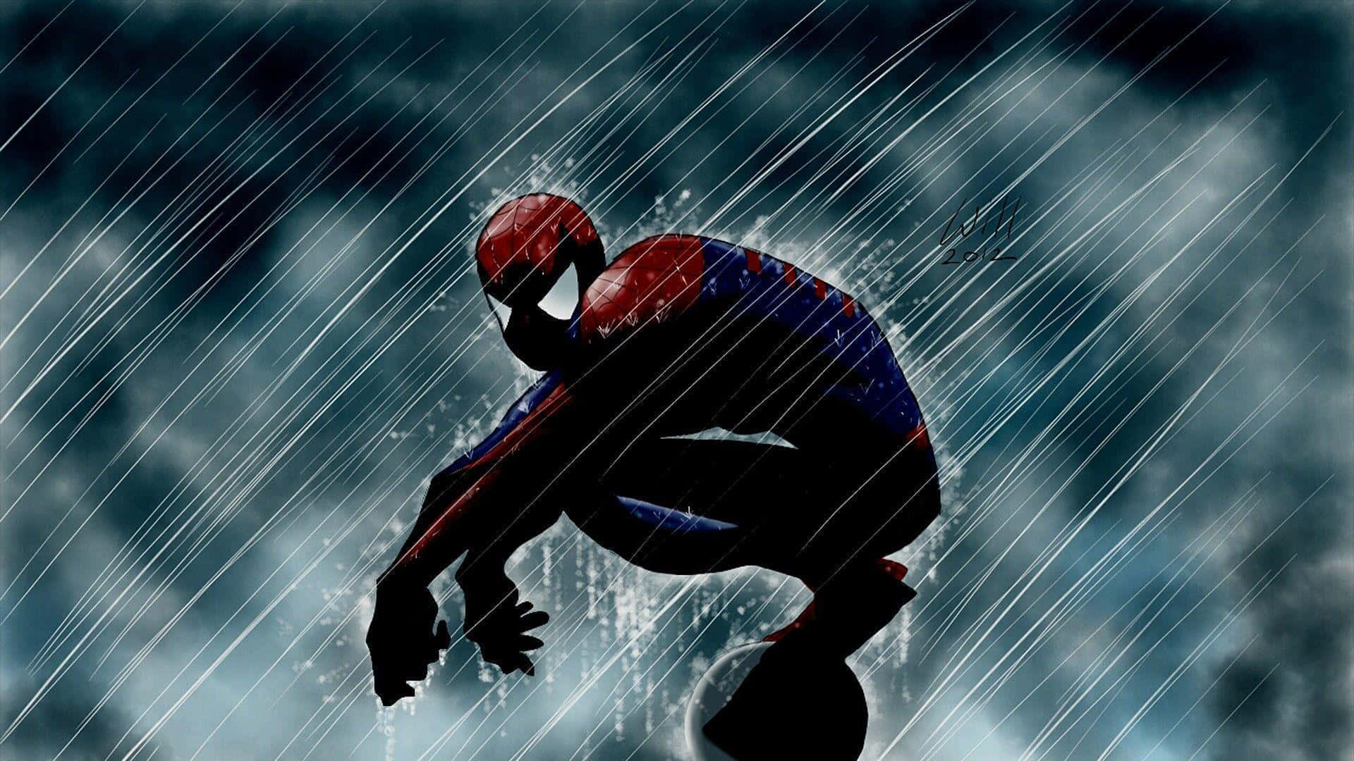 Spiderman PFP under den piskende regn Wallpapers