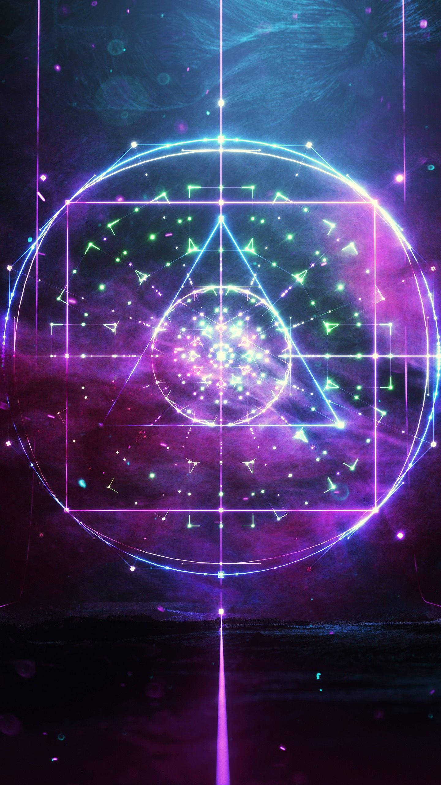 Spirituel æstetik neonlys hellig geometri Wallpapers