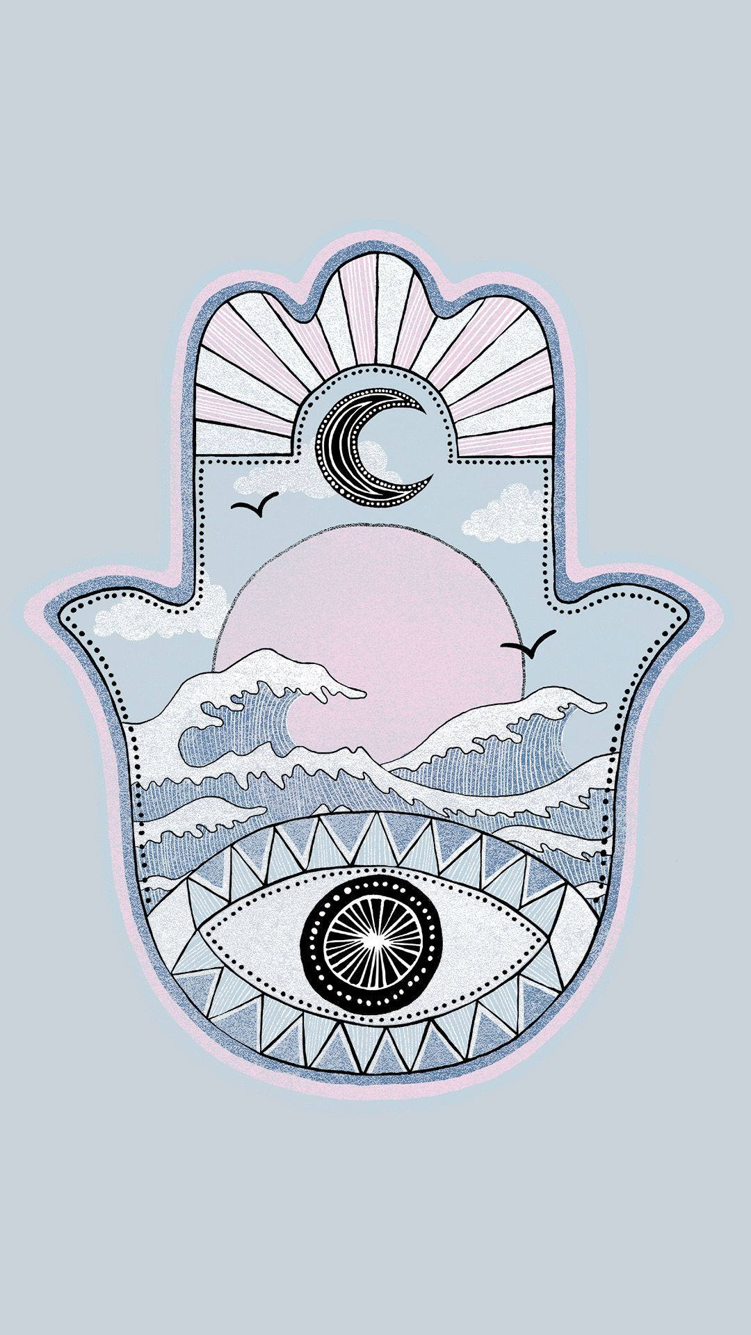 Spirituel Hamsa Amulet Tegning Wallpapers