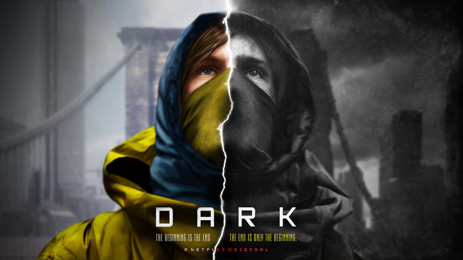 Split-plakat af Dark Netflix Originalserien Wallpapers
