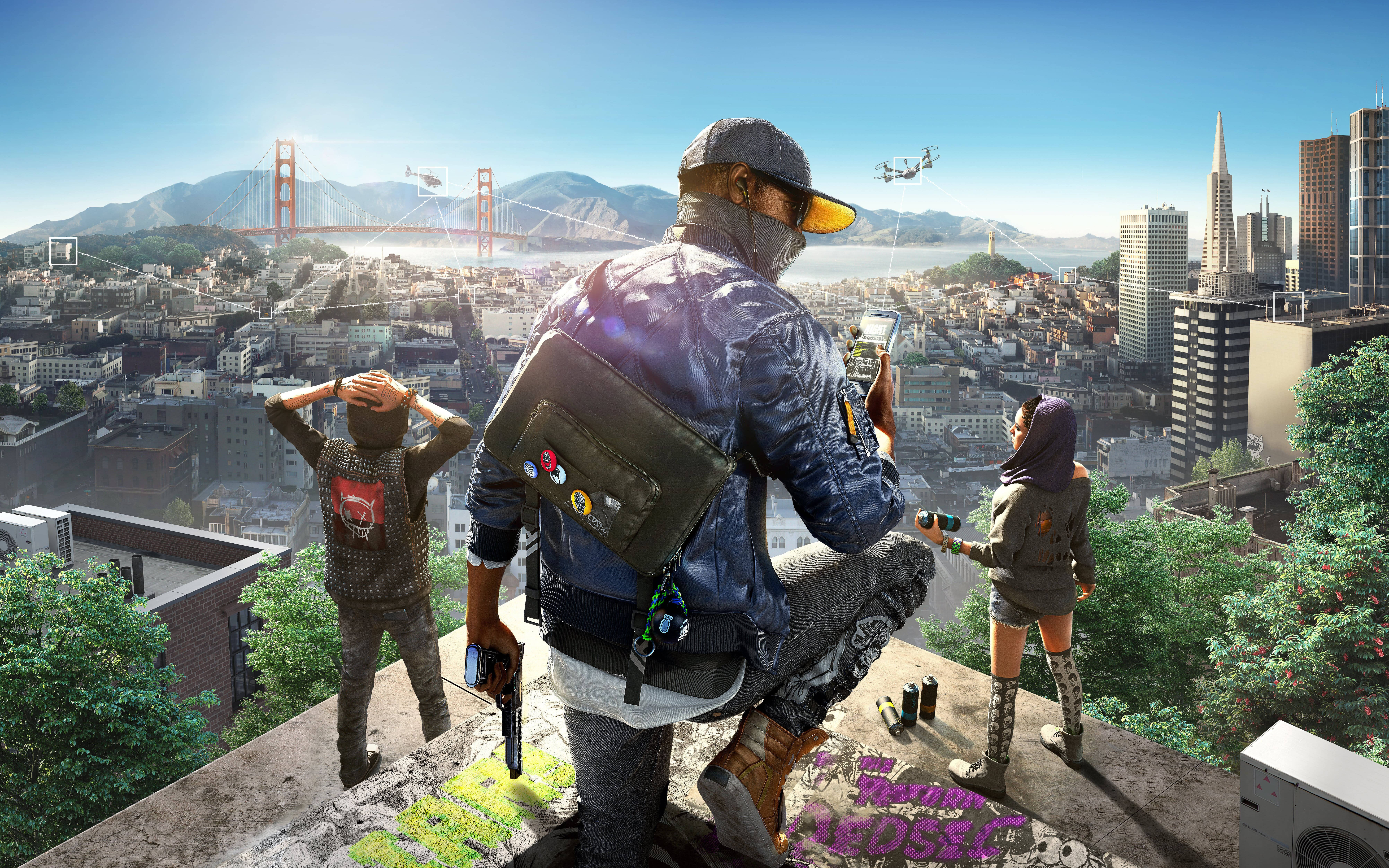 Spændende 4K-udgave af Watch Dogs 2-spillet Wallpapers