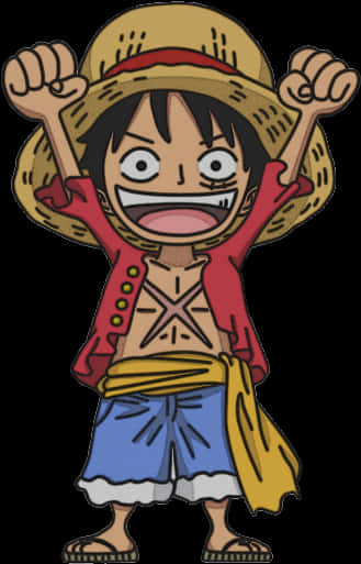Spændt animekarakter Luffy Wallpapers