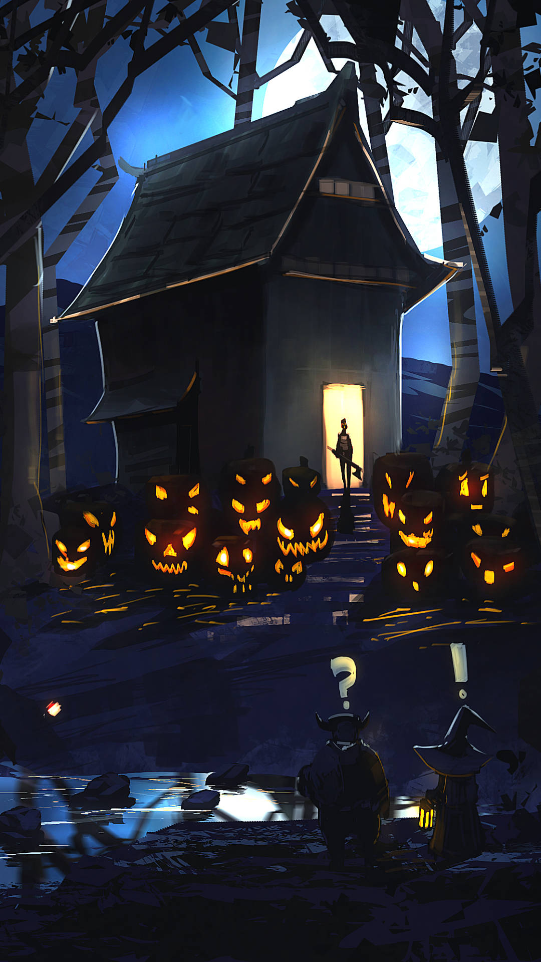 Spøgelseshus Skov Halloween iPhone Wallpapers