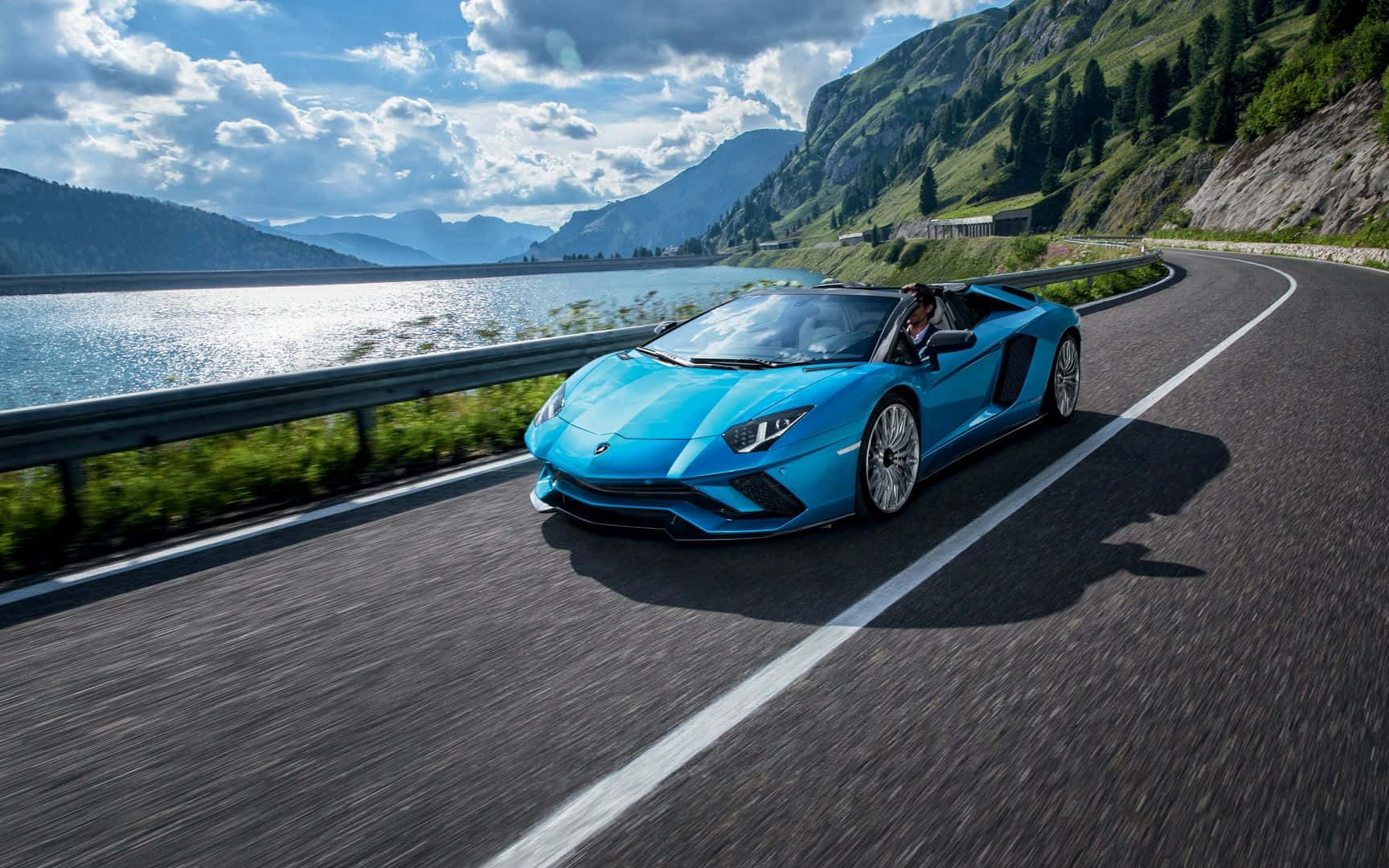Sports Lyseblå Lamborghini Aventador Wallpapers