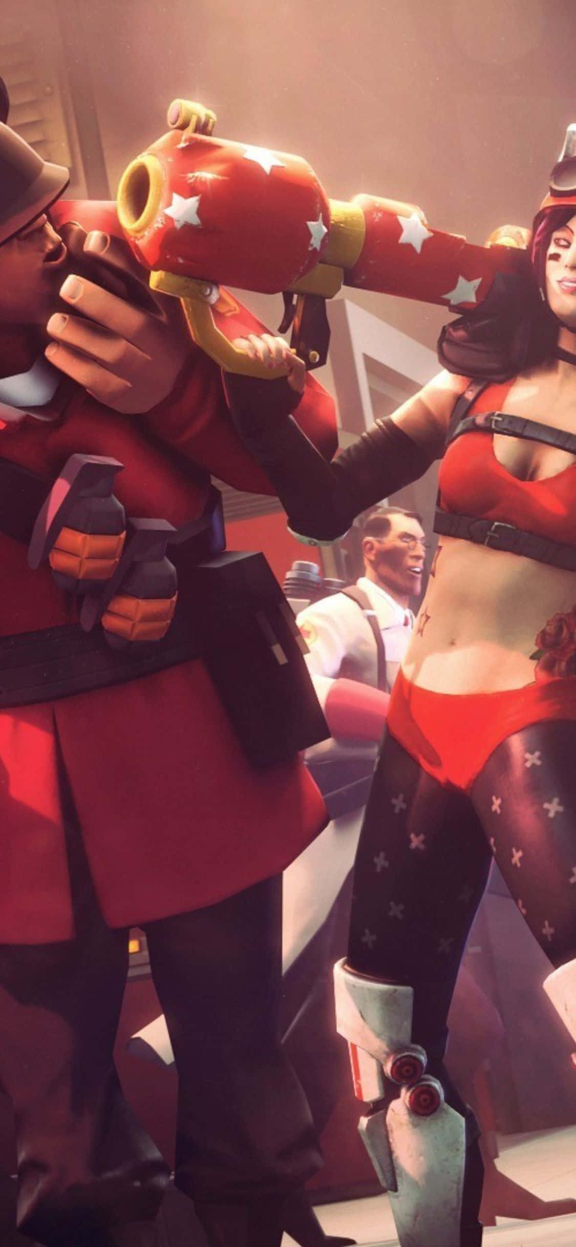 Spræng dig vej ind i det sjove med iPhone Xs og Team Fortress 2 Wallpapers