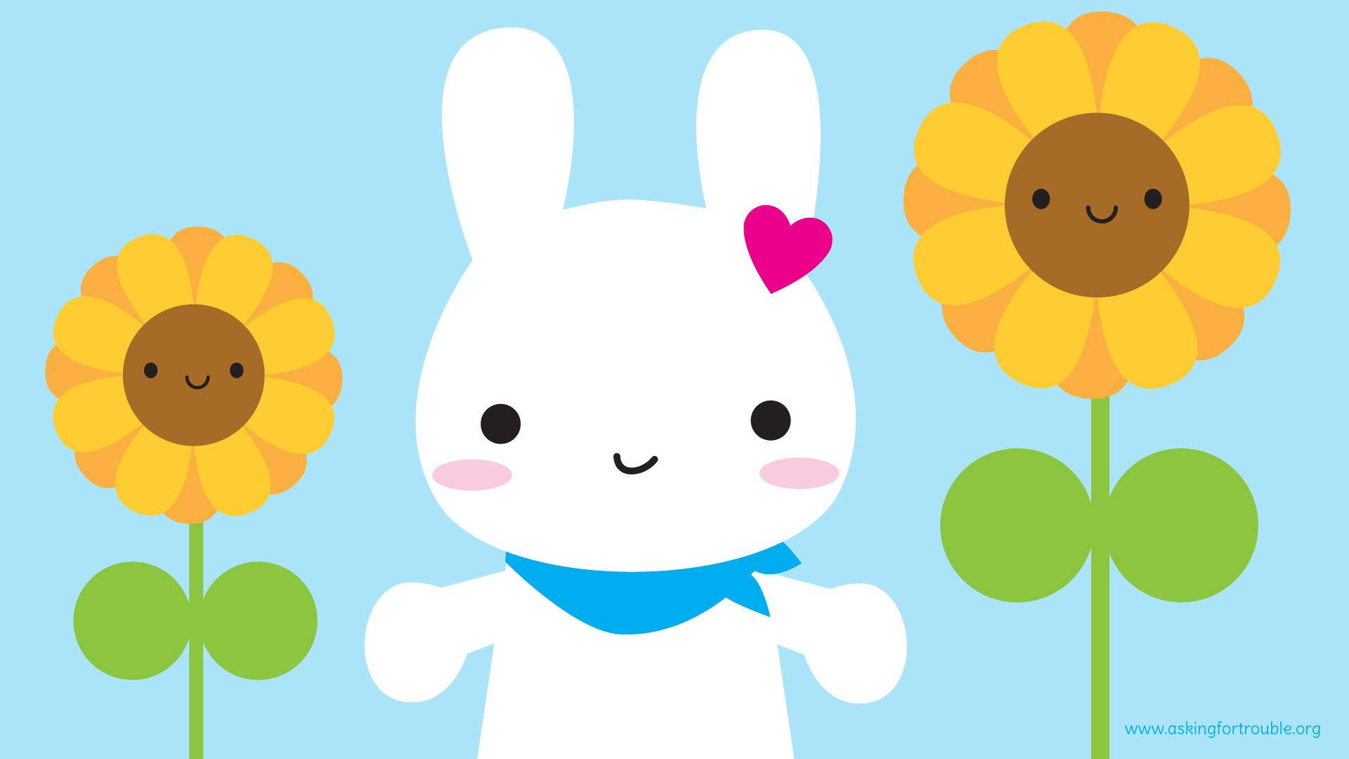 Spred glæde og solskin som denne kawaii-kanin Wallpapers