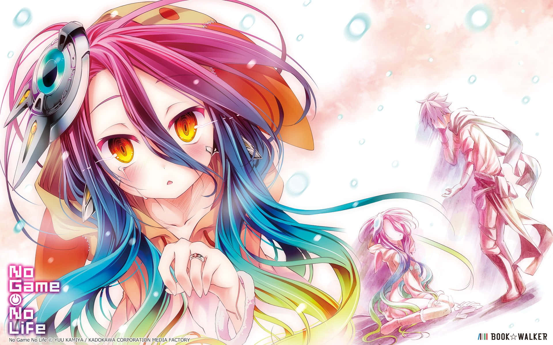 Søskendeparret Sora og Shiro tager imod ethvert spil, der kommer deres vej i den surrealistiske anime-serie No Game No Life. Wallpapers