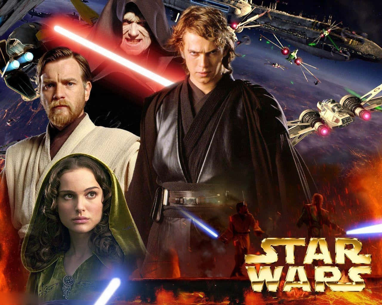 Star Wars Prequel-figurer i verdensrummet Wallpapers