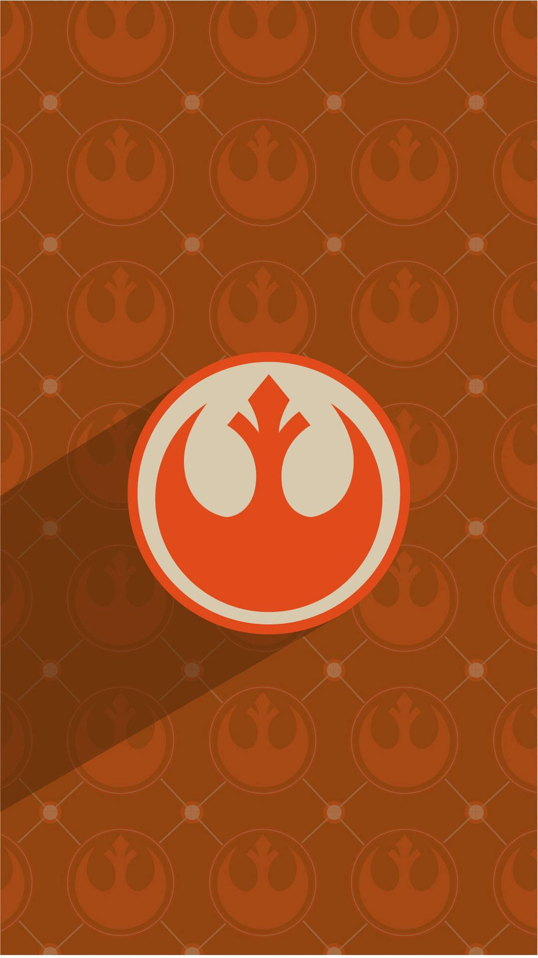 Et fedt mobilbaggrundsbillede af ét stort Star Wars-symbol på en orange baggrund — Star Wars Wallpapers