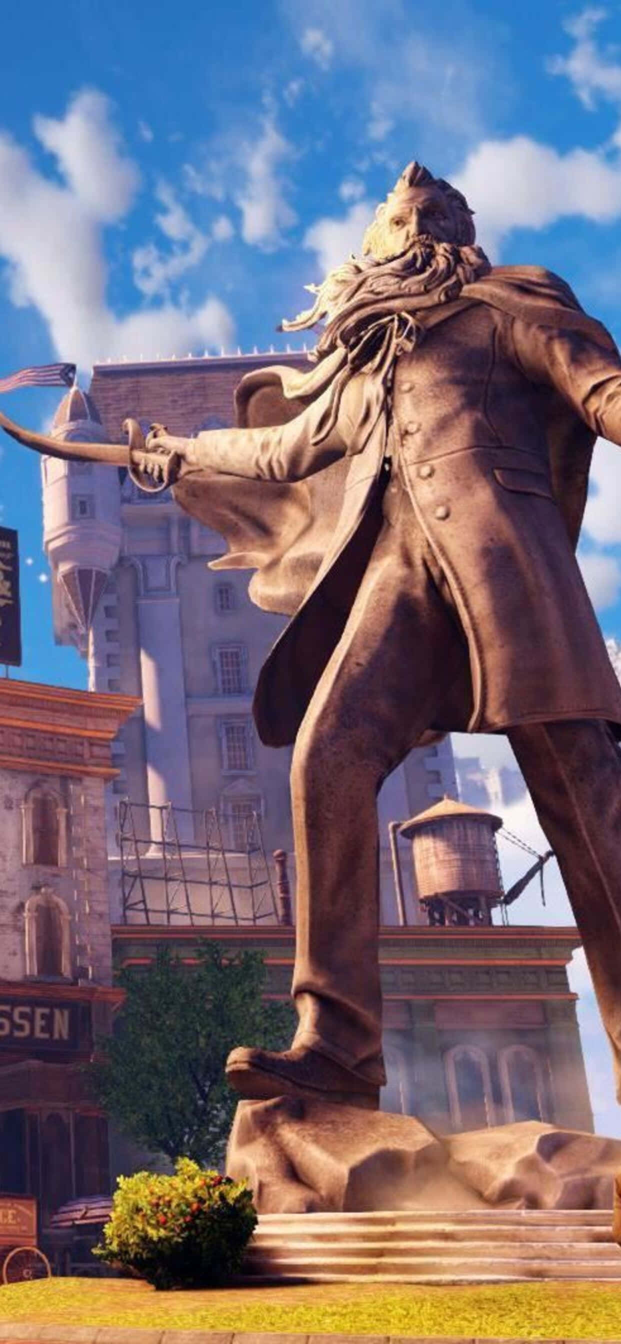 Statue iPhone Xs Max Bioshock Infinite Baggrund Wallpapers