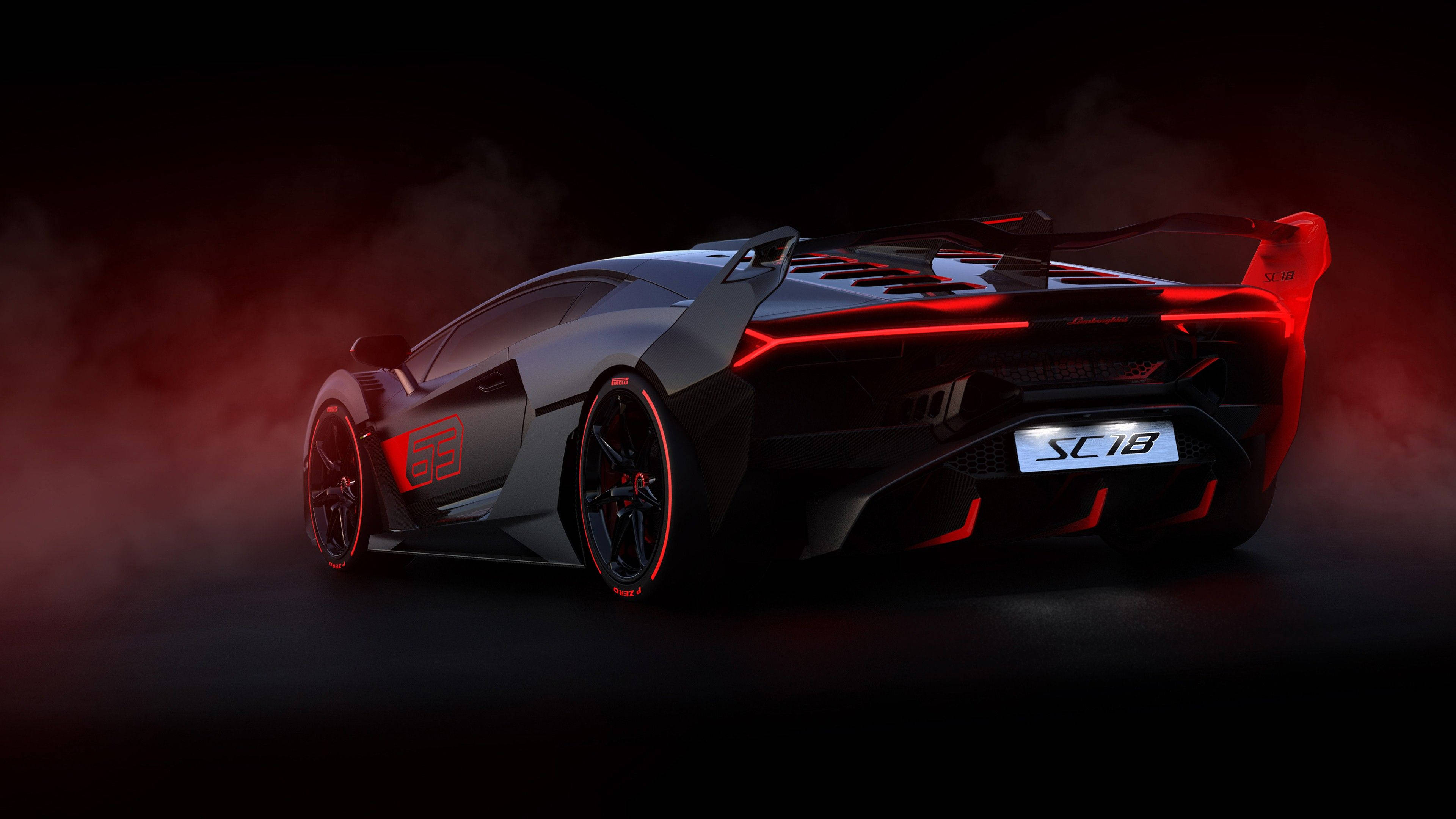 Æstetisk 4K bil rød Lamborghini Aventador Wallpapers